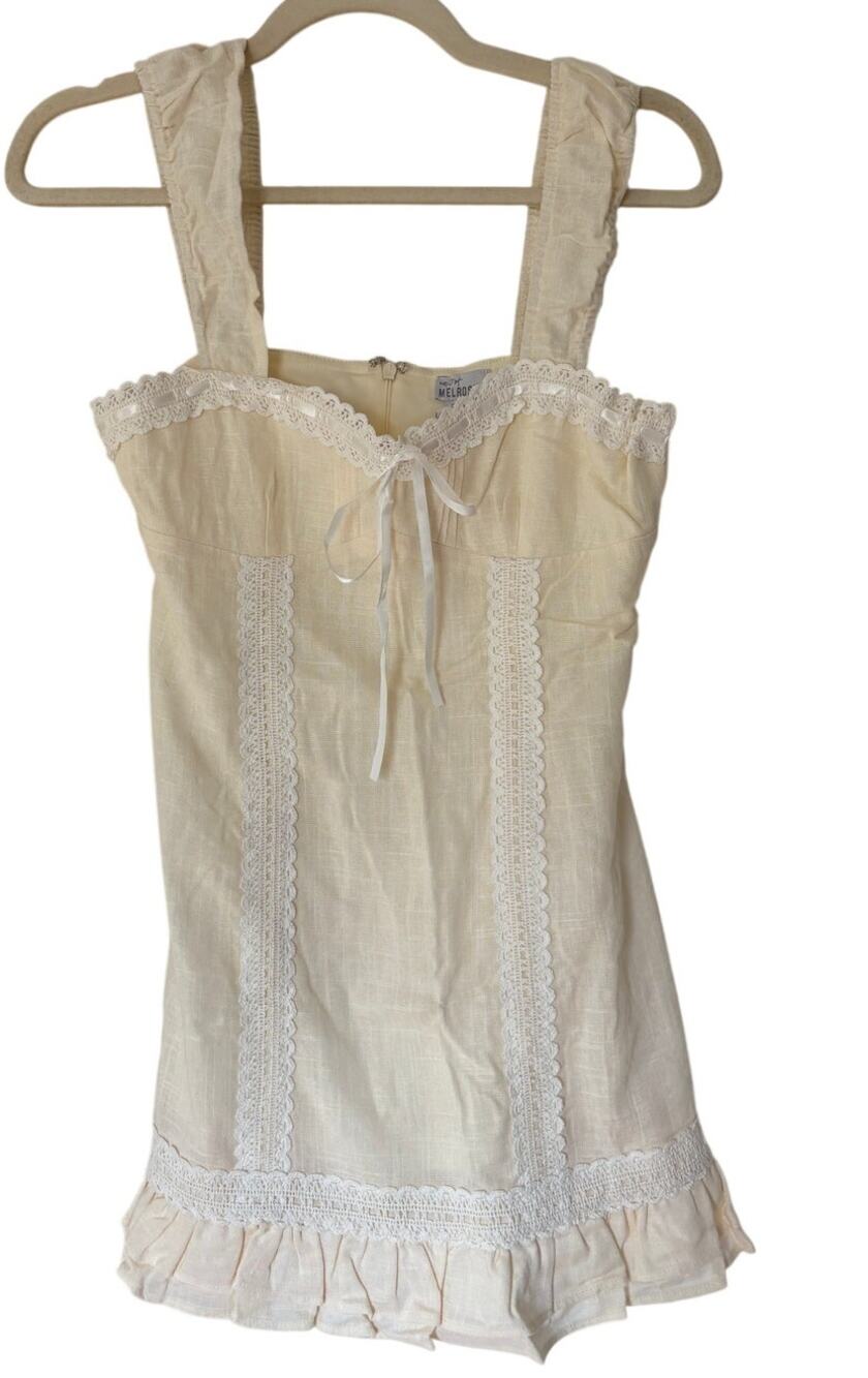 Tillys West of Melrose Mini Dress XS Butter Yellow Cottagecore Tank